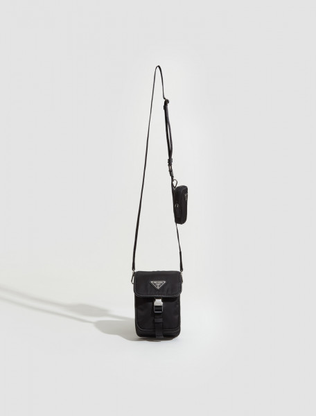 Prada - Re-Nylon and Saffiano Leather Shoulder Bag in Black - 2VD043_ 2DMH_F0002