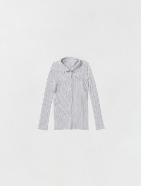 PLEATS PLEASE ISSEY MIYAKE   CLASSIC PLEATED SHIRT IN LIGHT GREY   PP26JJ105 10