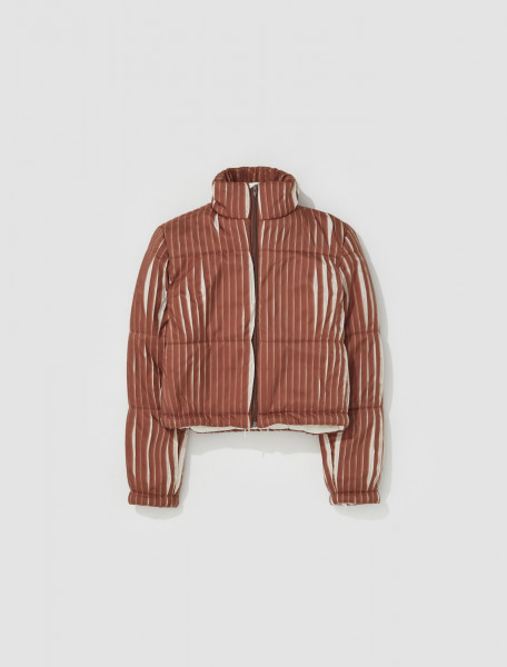 ANNE ISABELLA   PLEATED PUFFER JACKET IN CHESTNUT   FW22 PUFF PL