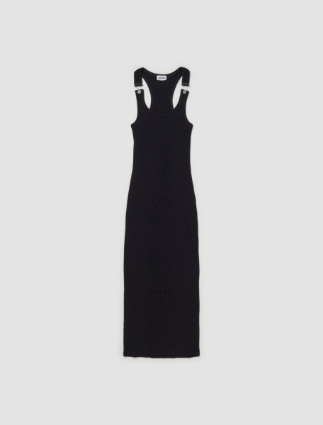 Jean Paul Gaultier - Ribbed Dress With Overall Buckles in Black - 24 25-F-RO118-J054-00