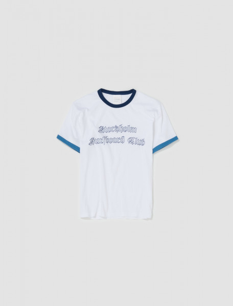Stockholm Surfboard Club - Ringer T-Shirt in White - RU1W10