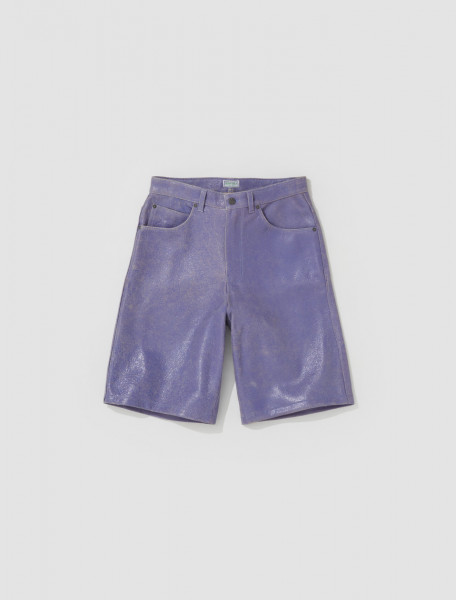 GUESS USA - Crackle Leather Shorts in Jazzy Purple - M3GD00L0R10-F43C