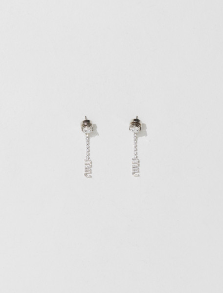 Miu Miu - Metal Earrings with Crystals in Steel - 5IO058_ 2DNC_F0OKL