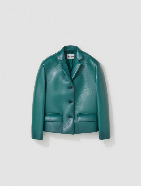 Miu Miu - Nappa Leather Jacket in Absinthe - MPG481_13TL_F0MYE