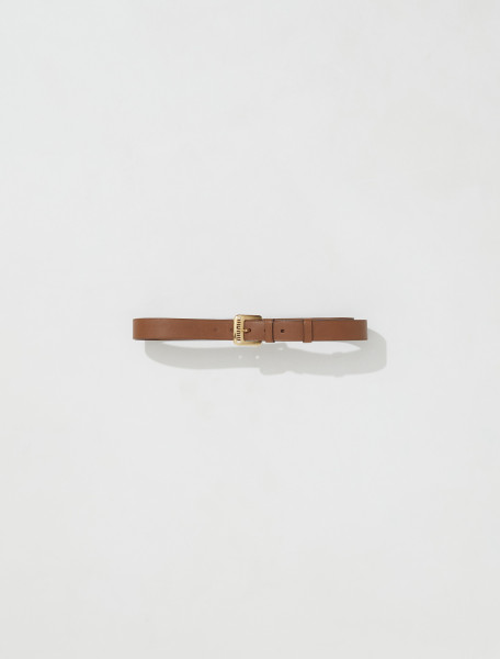 Miu Miu - Nappa Leather Belt in Oak - 5CC545_EFX_F0316