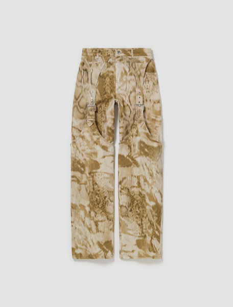 Blumarine - Printed Pants With Guepiere Pattern in Sand - 2J133A-M8236