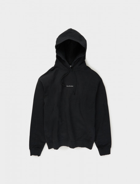 Acne Studios Logo Print Hooded Sweatshirt in Black