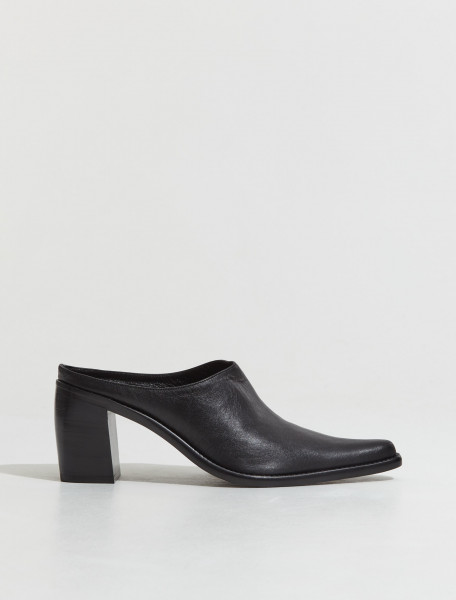 By Far - Nef Nappa Leather Mule in Black - 23CRNFMBLNAP