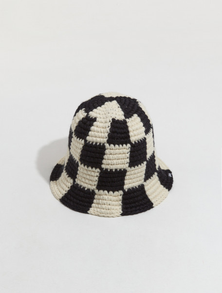 Stüssy - Checker Knit Bucket Hat in Black - 1321172-0001