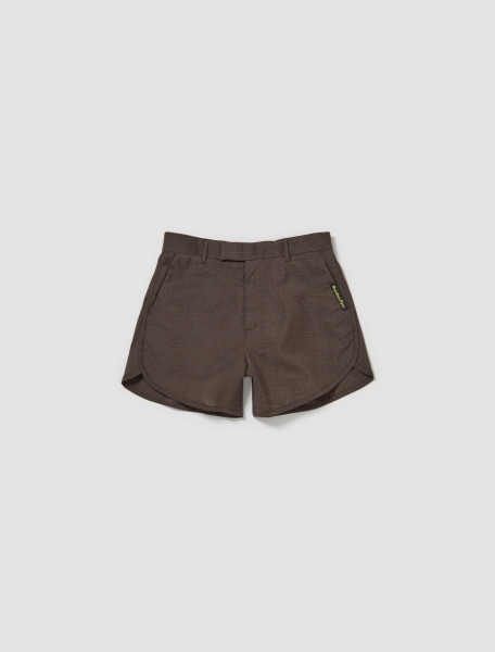 Martine Rose - Tailored Gym Short in Brown Houndstooth - MRSS24323