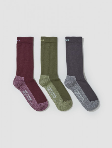 AFFXWRKS - Duo-Tone Sock 3 Pack in Crimson - SS23AC03