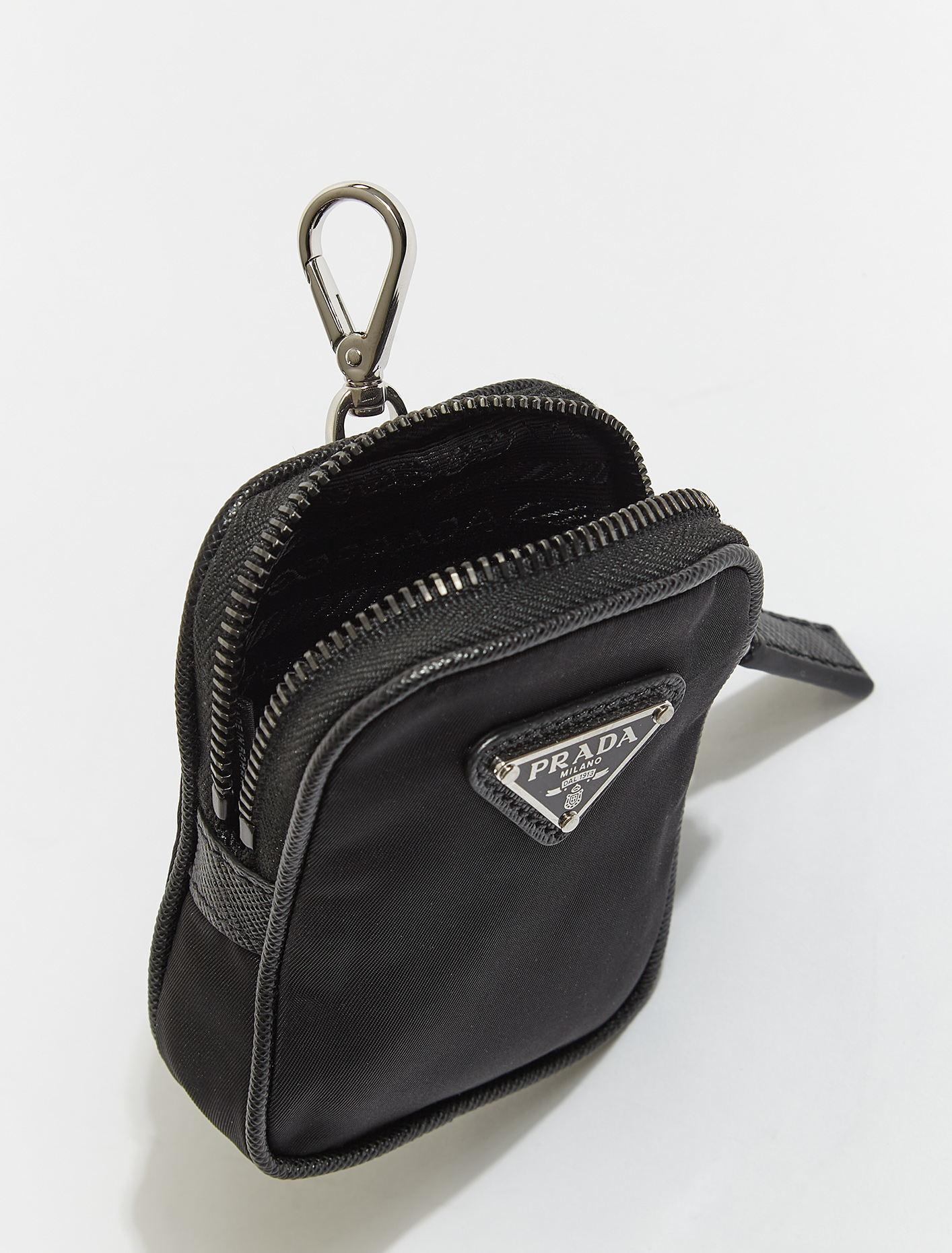 Prada Re-Nylon and Saffiano Leather Shoulder Bag in Black