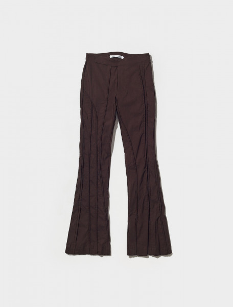 SS21MARTJIN MAINLINE MARTJIN STRETCHY ASYMETRIC PIPING TROUSERS IN BROWN