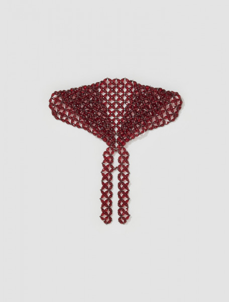 Simone Rocha - Beaded Scarf in Blood Red - SCARF1B-M