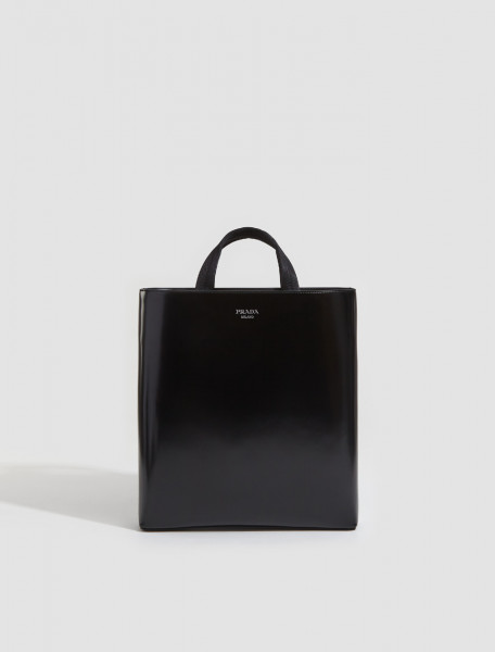 Prada - Leather Tote Bag in Black - 2VG113_ ZO6_F0002