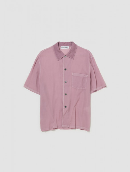 Our Legacy - Box Shortsleeve Shirt in Dusty Lilac Coated Voile - M2242BLV