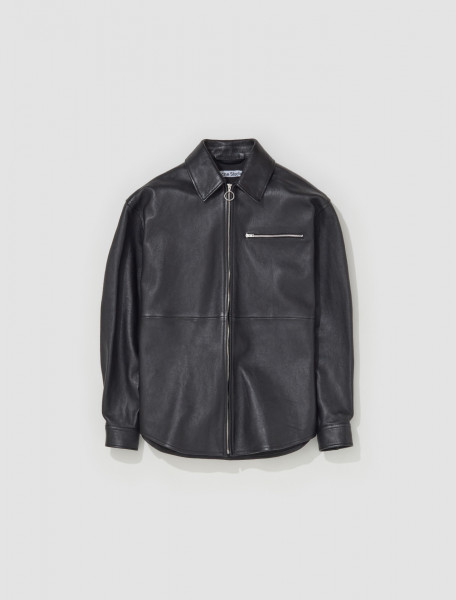 Acne Studios - Leather Overshirt in Black - B70119-900-FN-MN-LEAT000215