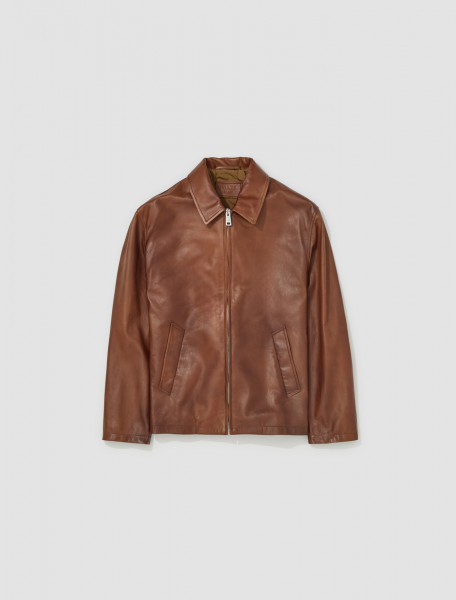 Prada - Leather Zip-Up Jacket in Rosewood - 58A161_14HF_F0BW5