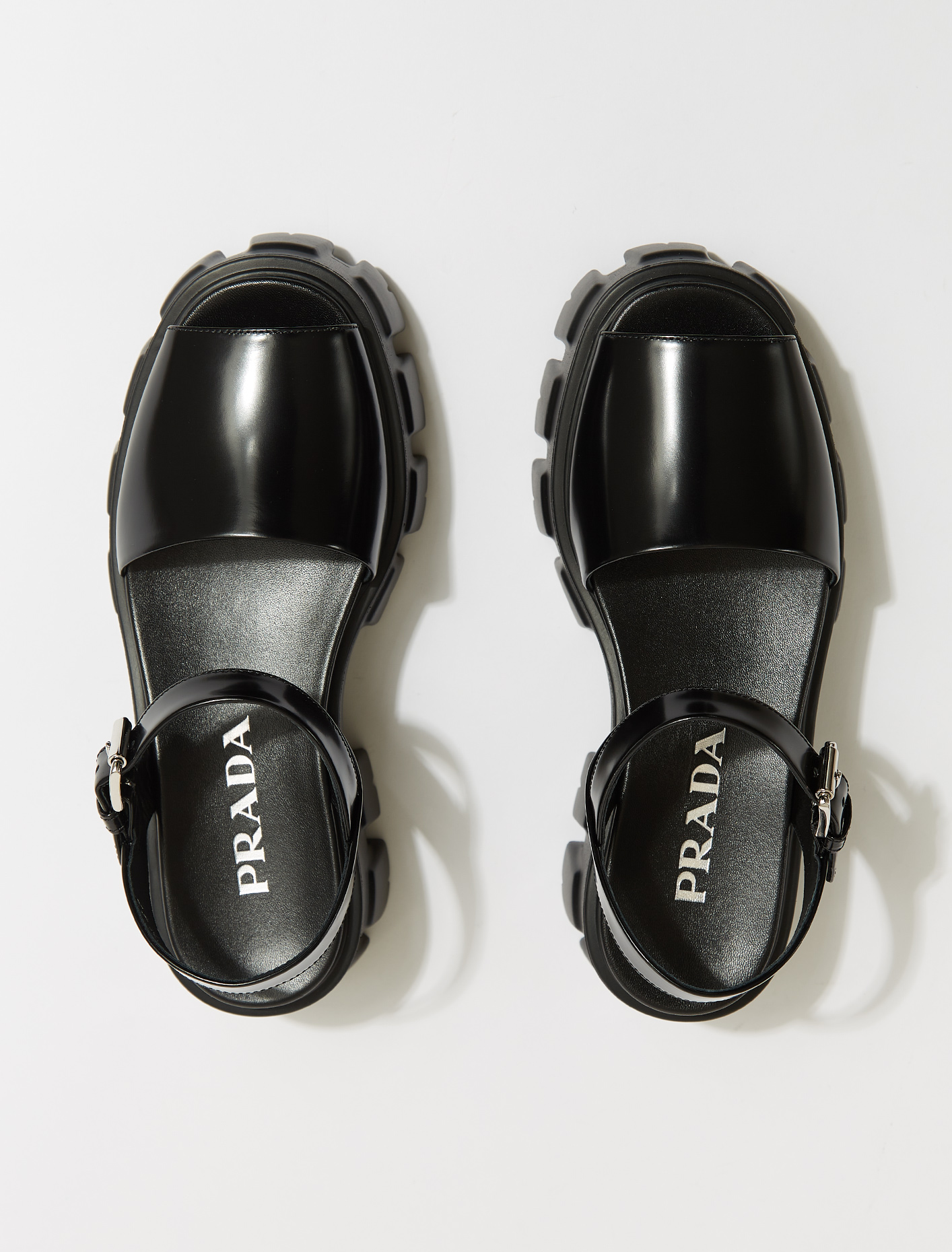 Prada Monolith Brushed Leather Sandals | Voo Store Berlin | Worldwide