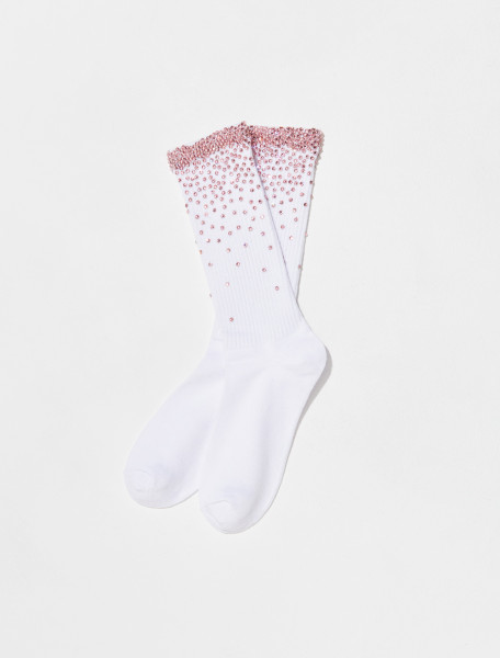 SCK02WP LIBERAL YOUTH MINISTRY CRYSTAL SOCKS IN WHITE PINK