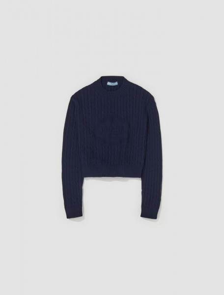 Prada - Cropped Sweater in Navy - P24A2S_1ZHP_F0008