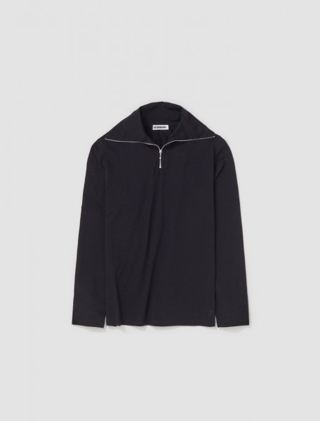 Jil Sander - Zipped Jersey Top in Black - J47GC0006_J45049_001