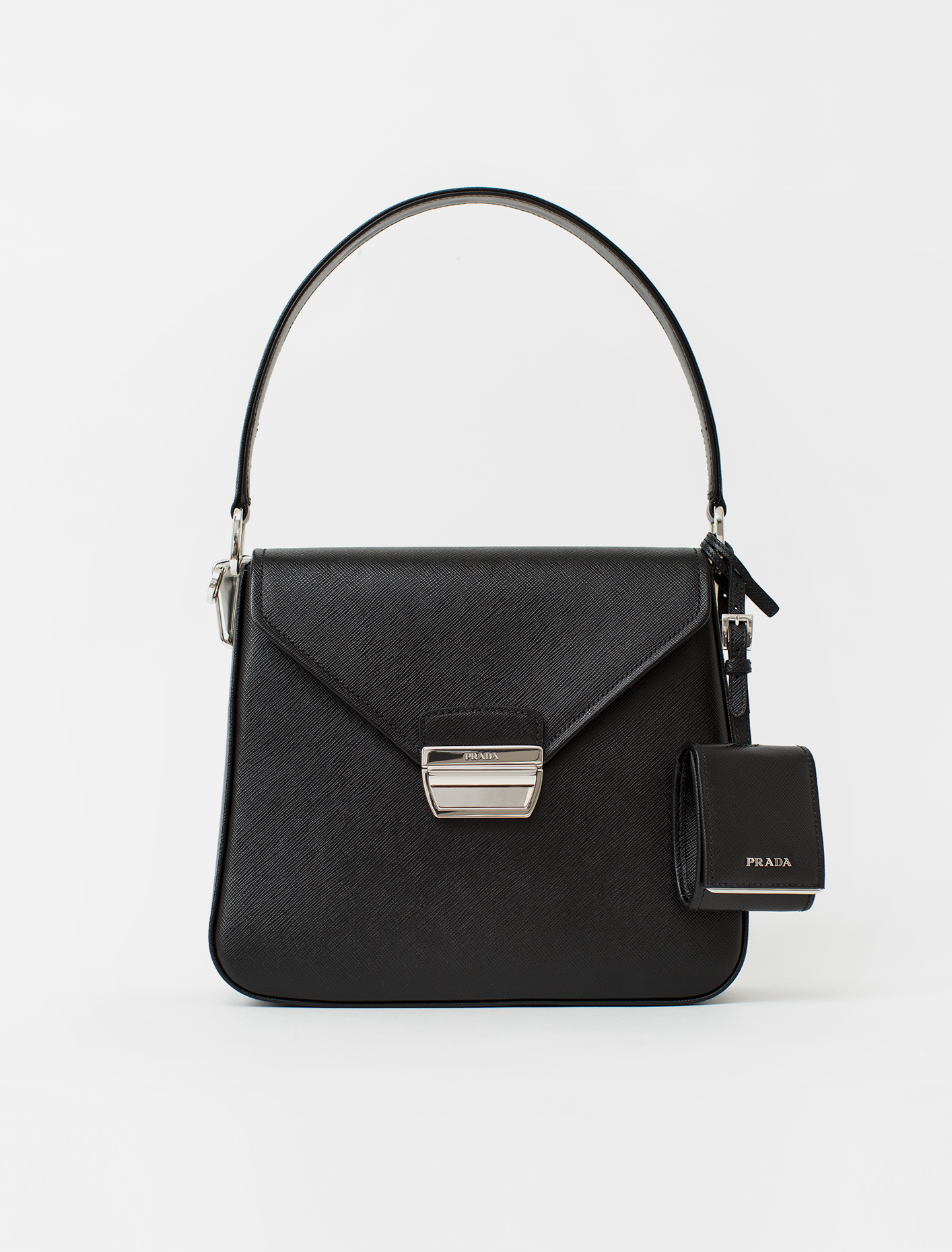 Prada Saffiano Luxe Leather Handbag in Black | Voo Store Berlin ...