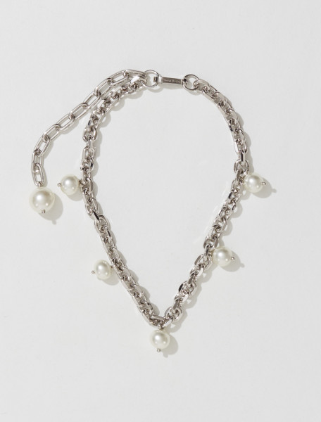 Simone Rocha - Pearl Charm Chain Necklace in Pearl - NKS45-0904-PEARL
