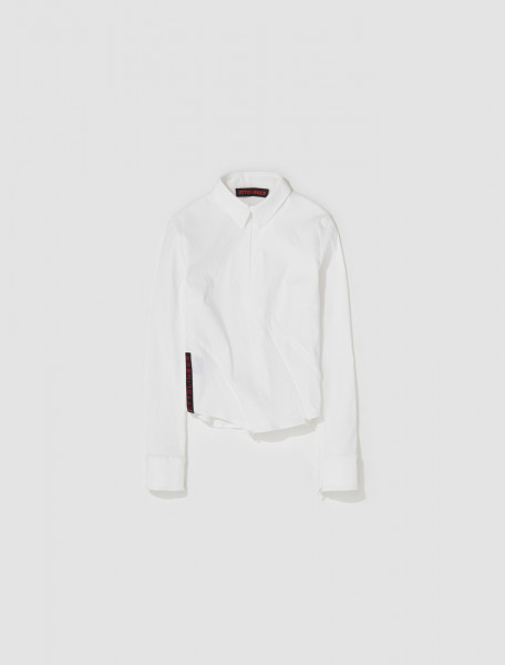 Ottolinger - Fitted Zip Shirt in Off-White - 1103002