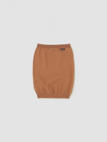 Miu Miu - Knit Nylon Skirt in Camel - MMG468_13S6_F0040
