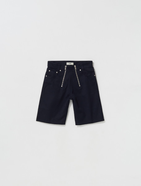 GMBH   HIGH WAISTED SHORTS WITH EXPOSED DOUBLE ZIPS IN NAVY   SS22AMIRSS22 NAVY